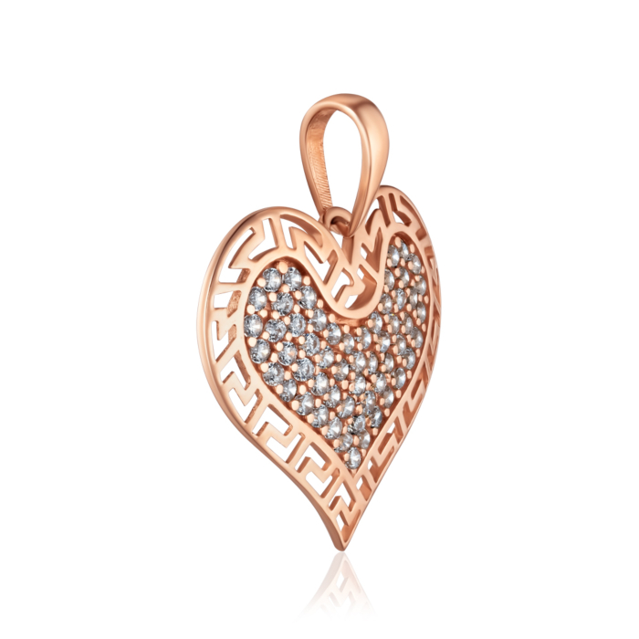 Золота підвіска з фіанітами. Артикул P-320-P/01/1