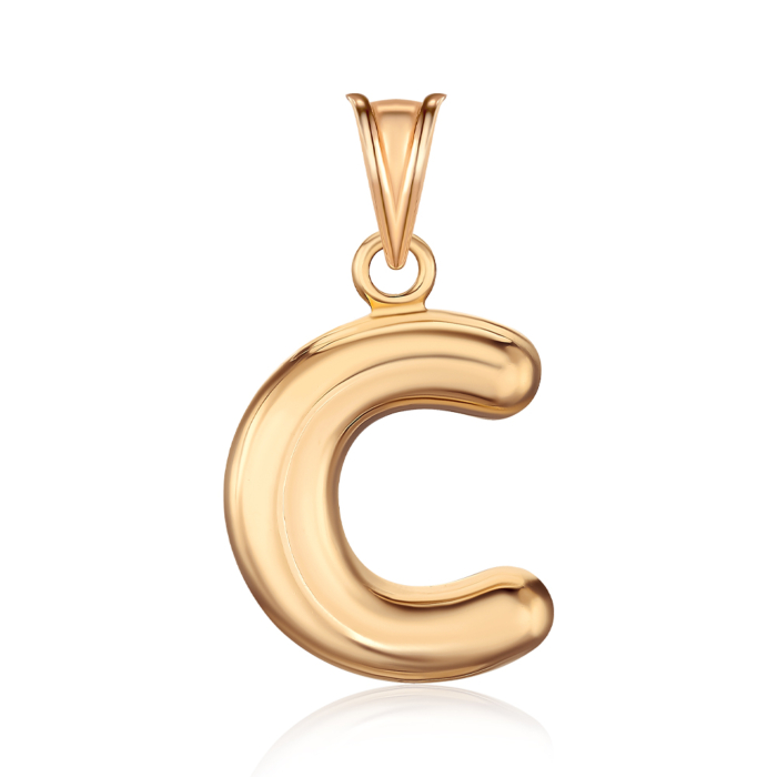 Золота підвіска-буква С без вставки P-353-P/01
