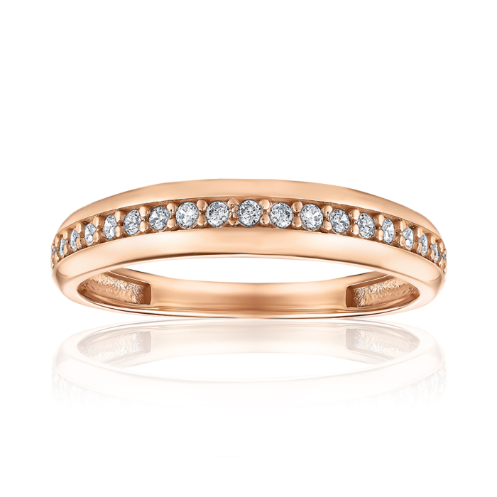 Золота каблучка з фіанітами. Артикул P-411-R/01/1