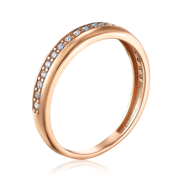Золота каблучка з фіанітами. Артикул P-411-R/01/1