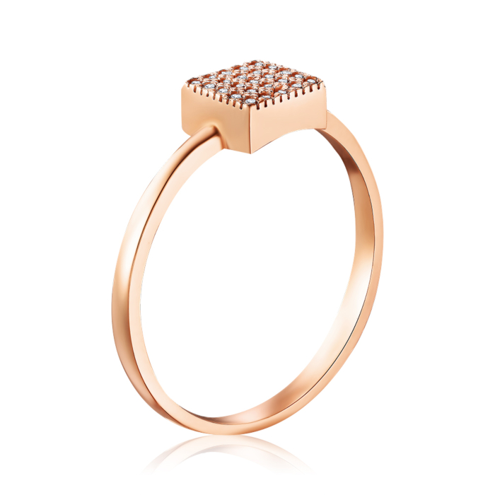 Золота каблучка з фіанітами. Артикул P-415-R/01/1