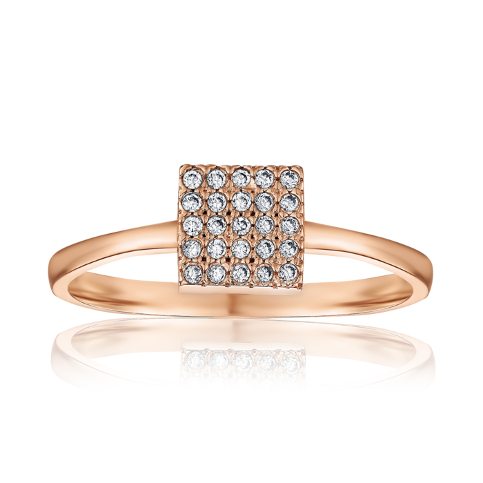 Золота каблучка з фіанітами. Артикул P-415-R/01/1