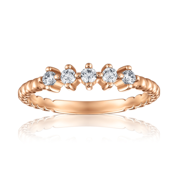 Золотое кольцо с фианитами. Артикул P-416-R/01/1