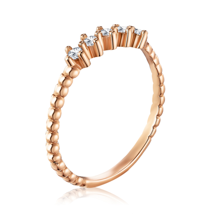 Золотое кольцо с фианитами. Артикул P-416-R/01/1