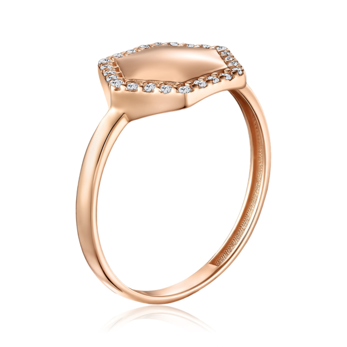 Золота каблучка з фіанітами. Артикул P-418-R/01/1