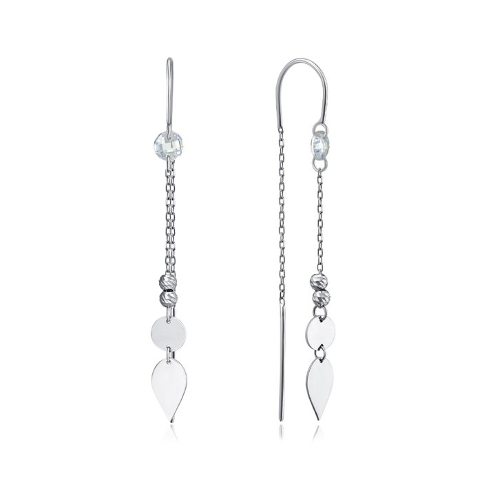 Срібні сережки з фіанітом. Артикул P-4213-2-E/12/1