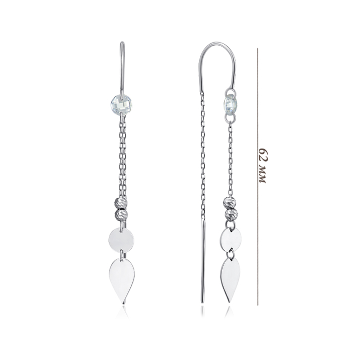 Срібні сережки з фіанітом. Артикул P-4213-2-E/12/1