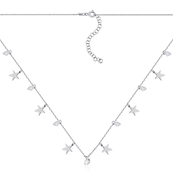 Серебряное колье с фианитами. Артикул P-4220-K/12/1