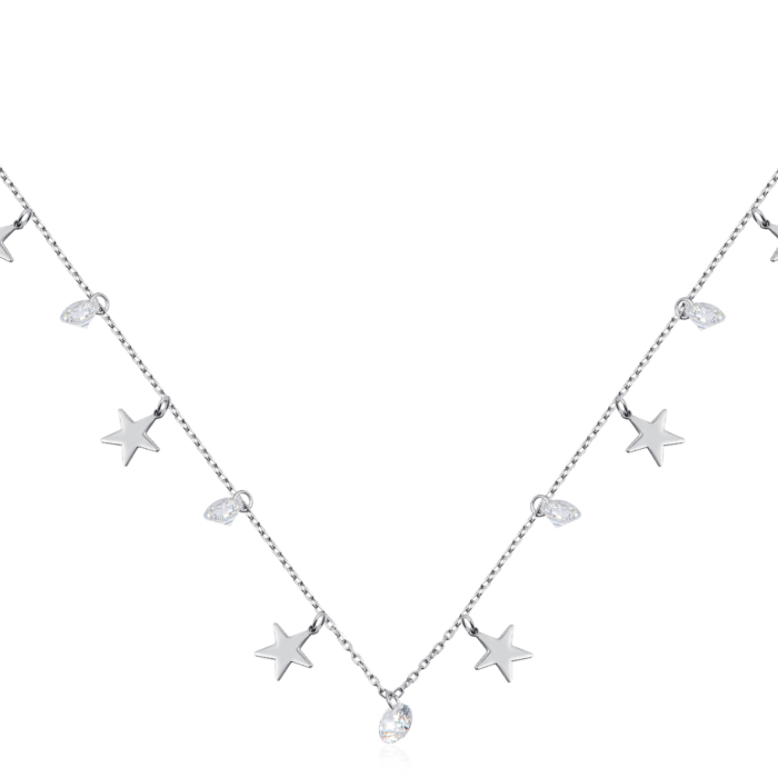 Серебряное колье с фианитами. Артикул P-4220-K/12/1