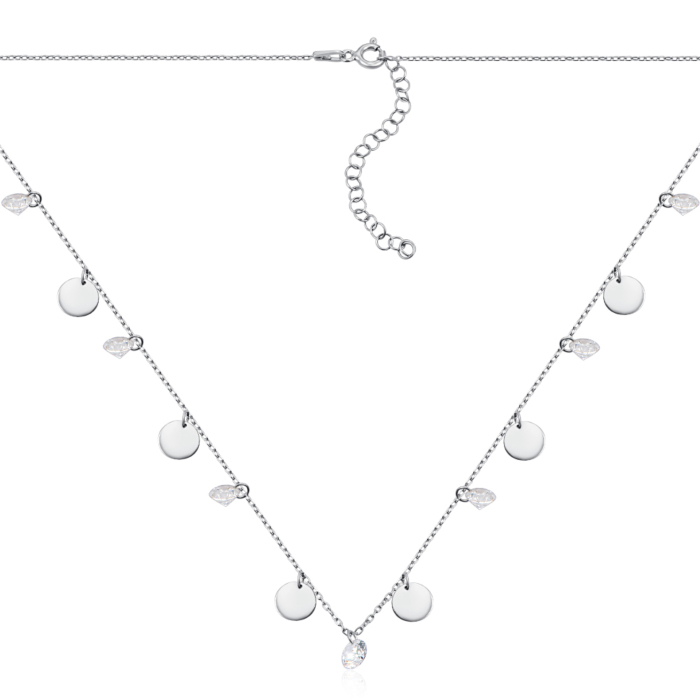 Серебряное колье с фианитами. Артикул P-4221-K/12/1