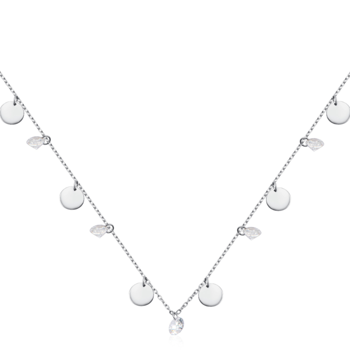 Серебряное колье с фианитами. Артикул P-4221-K/12/1