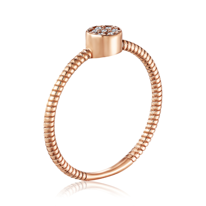 Золотое кольцо с фианитами. Артикул P-425-R/01/1