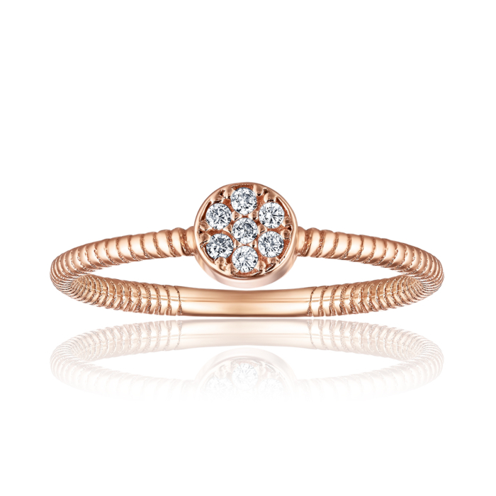 Золотое кольцо с фианитами. Артикул P-425-R/01/1