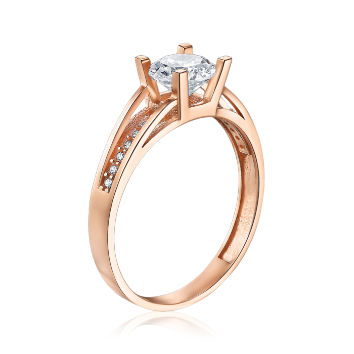 Золота каблучка з фіанітами. Артикул P-429-R/01/1