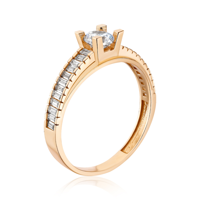 Золотое кольцо с фианитами P-432-R/01/1
