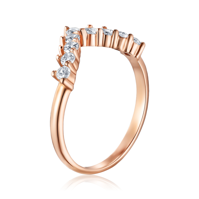 Золота каблучка з фіанітами. Артикул P-433-R/01/1