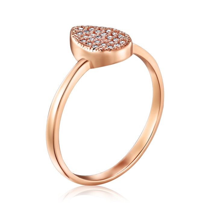 Золота каблучка з фіанітами. Артикул P-434-R/01/1