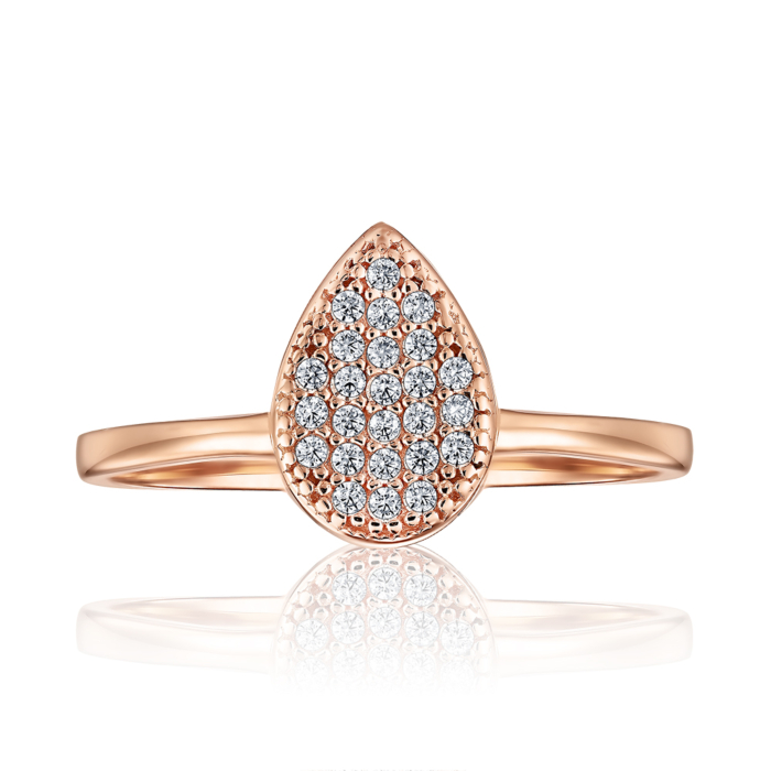 Золота каблучка з фіанітами. Артикул P-434-R/01/1