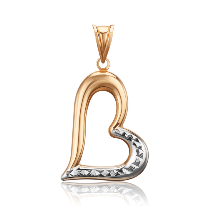 Золота підвіска "Серце" без вставки P-503-P/01