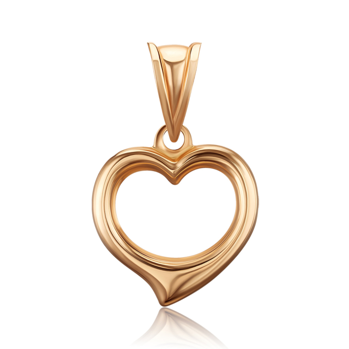 Золота підвіска "Серце" без вставки P-510-P/01