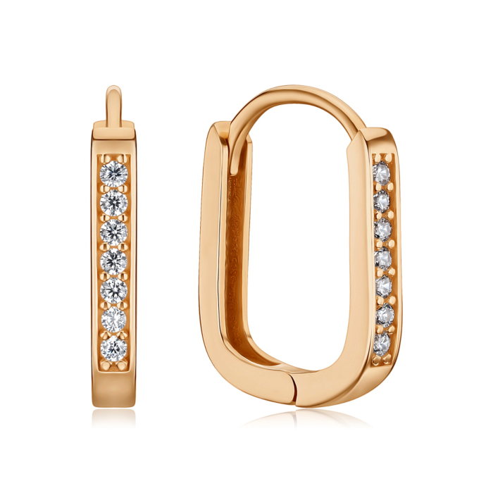 Золоті сережки з фіанітами P-514-E/01/1
