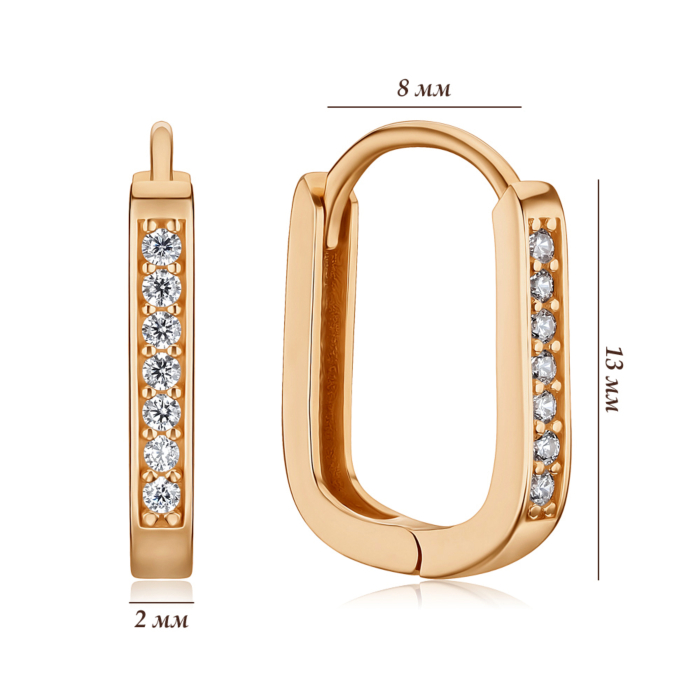 Золоті сережки з фіанітами P-514-E/01/1