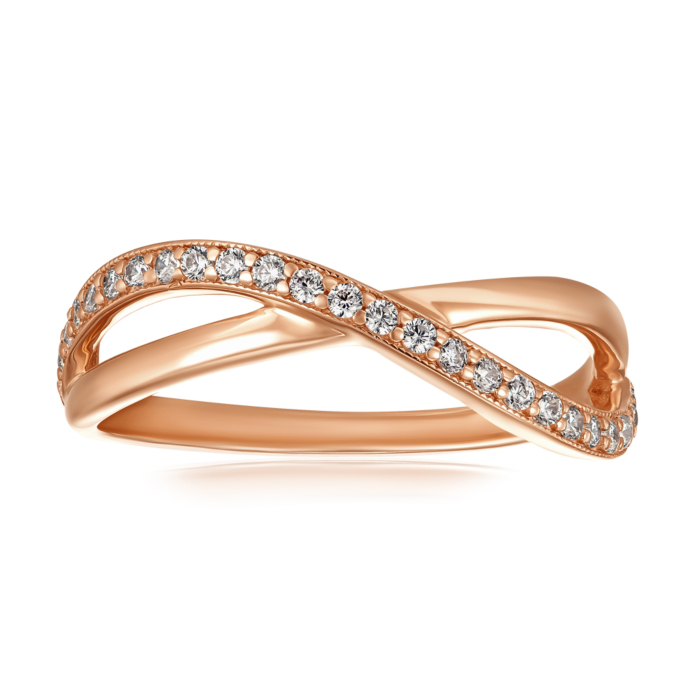 Золотое кольцо с фианитами. Артикул P-516-1-R/01/1