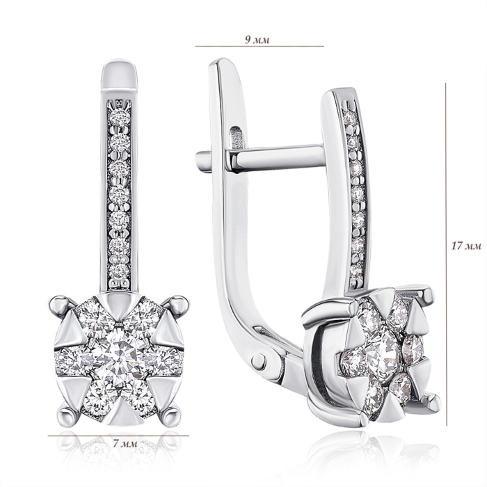 Золотые серьги с бриллиантами. Артикул P-520040/02/11375