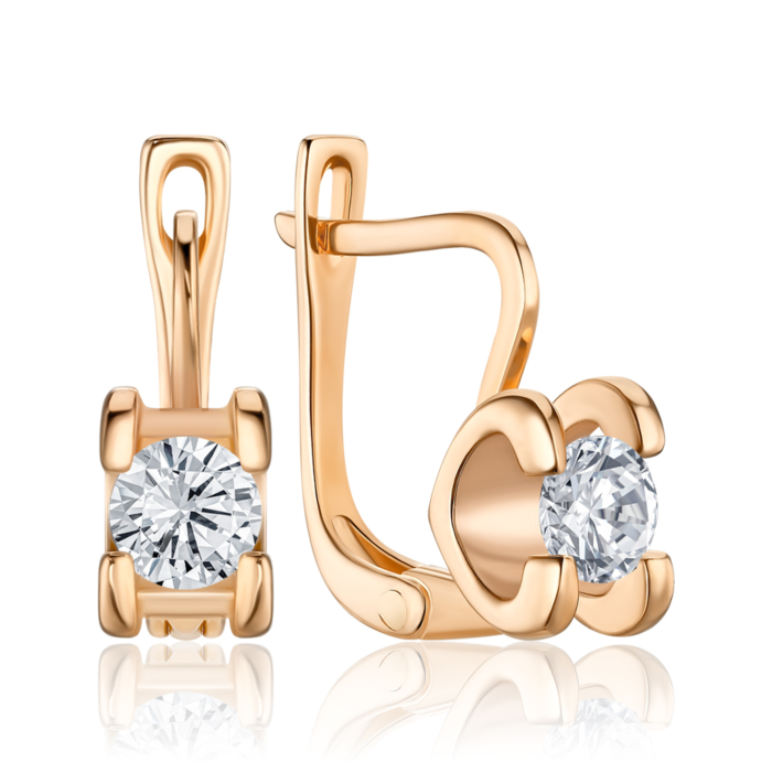 Золоті сережки з фіанітом P-5201-E/01/1