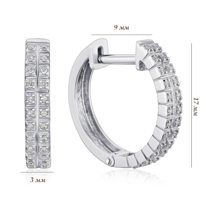 Золотые серьги с бриллиантами. Артикул P-520129/02/8007