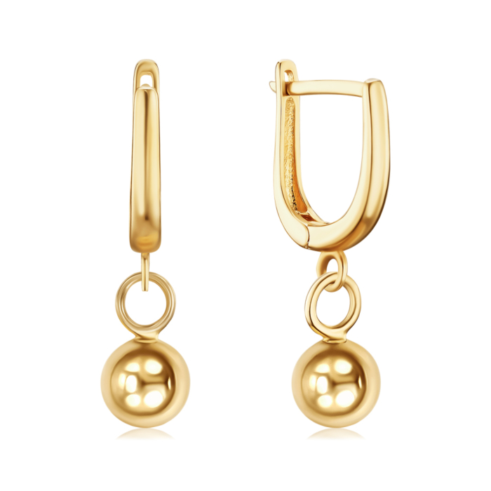 Золоті сережки-підвіски без вставки P-5332-E/03