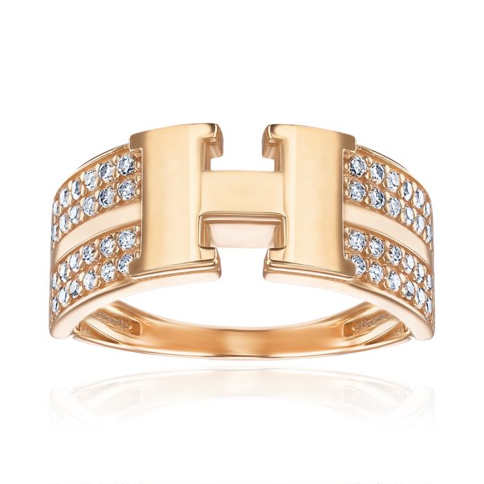 Золота каблучка з фіанітами P-5374-R/01/1