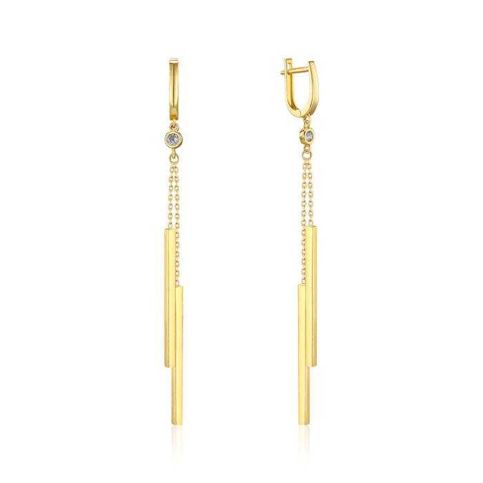 Золотые серьги с фианитом P-5602-E/03/1