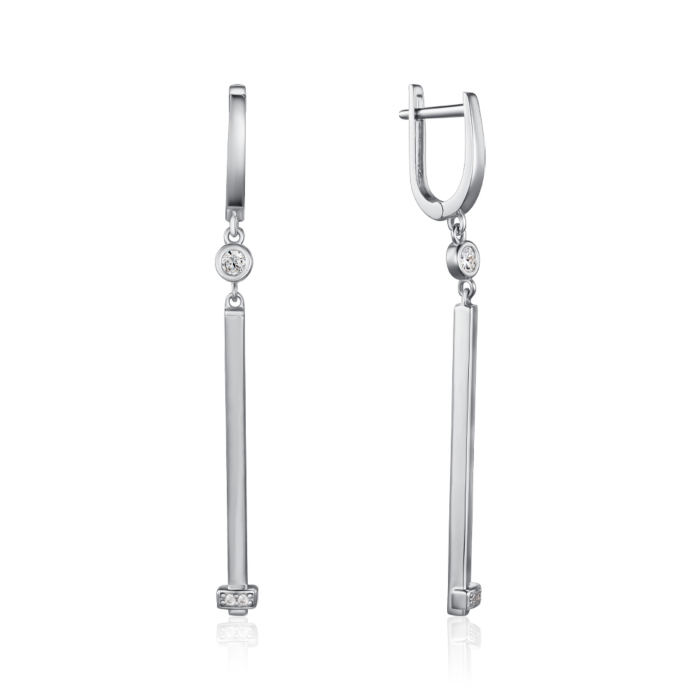 Золоті сережки з фіанітами. Артикул P-5606-E/02/1