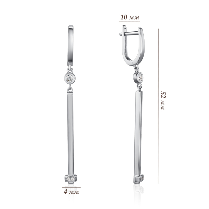Золоті сережки з фіанітами. Артикул P-5606-E/02/1