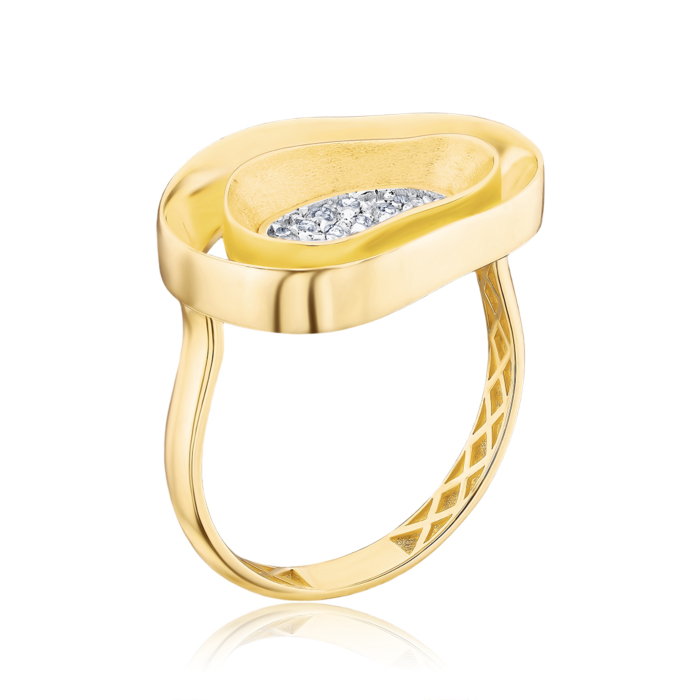 Золота каблучка з фіанітами P-5733-R/03/1