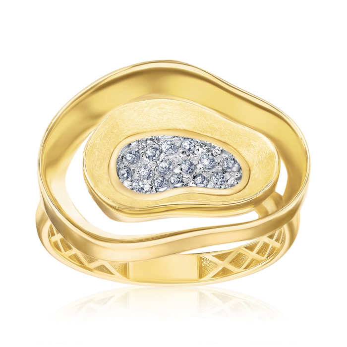 Золота каблучка з фіанітами P-5733-R/03/1