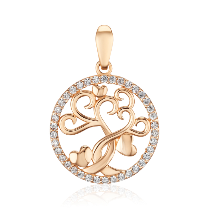 Золота підвіска з фіанітами P-847-P/01/1