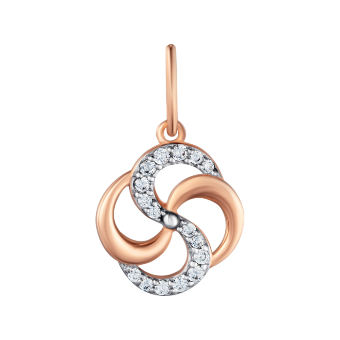 Золота підвіска з фіанітами. Артикул P-602-P/01/1