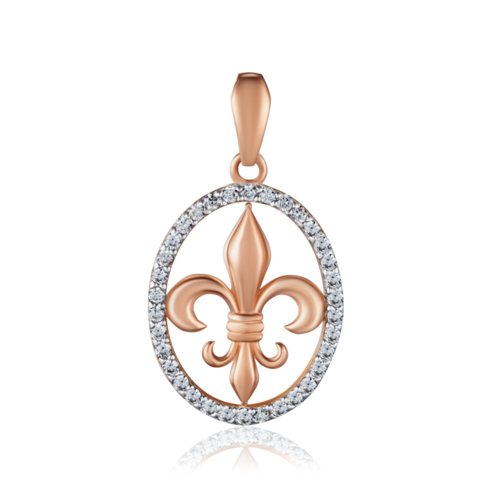 Золота підвіска з фіанітами. Артикул P-606-P/01/1