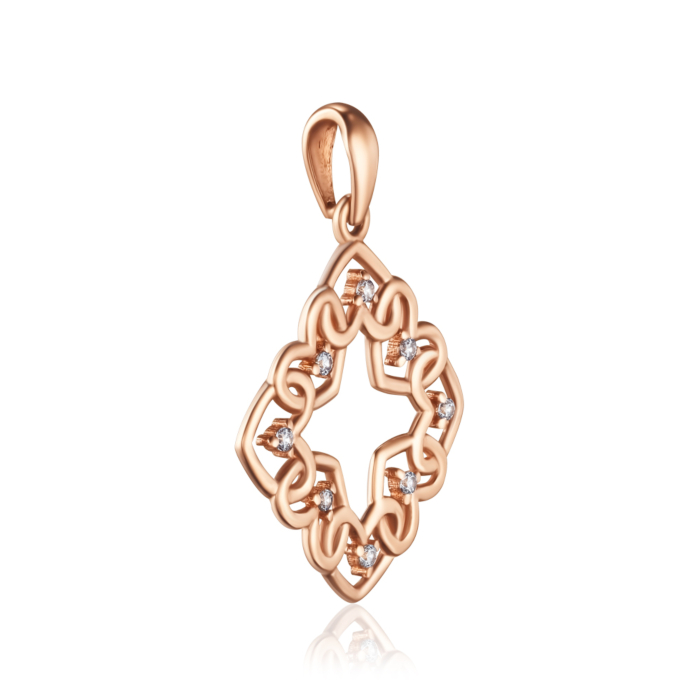 Золота підвіска з фіанітами. Артикул P-608-P/01/1