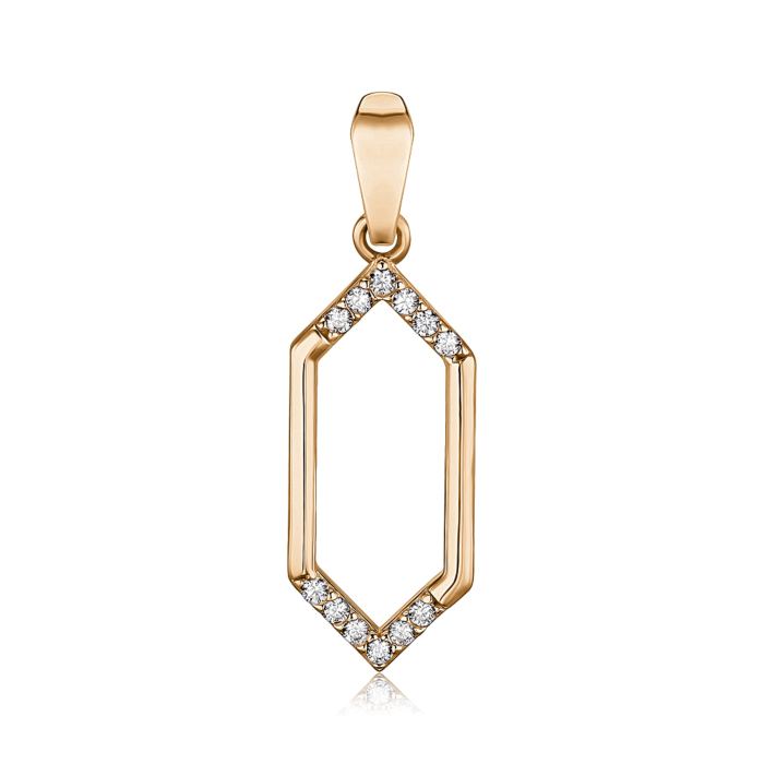 Золота підвіска з фіанітами P-896-P/01/1