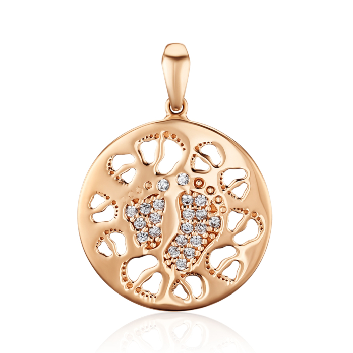 Золота підвіска з фіанітами P-627-P/01/1