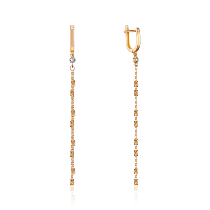 Золоті сережки з фіанітом P-636-E/01/1