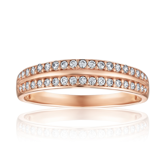 Золота каблучка з фіанітами. Артикул P-661-R/01/1