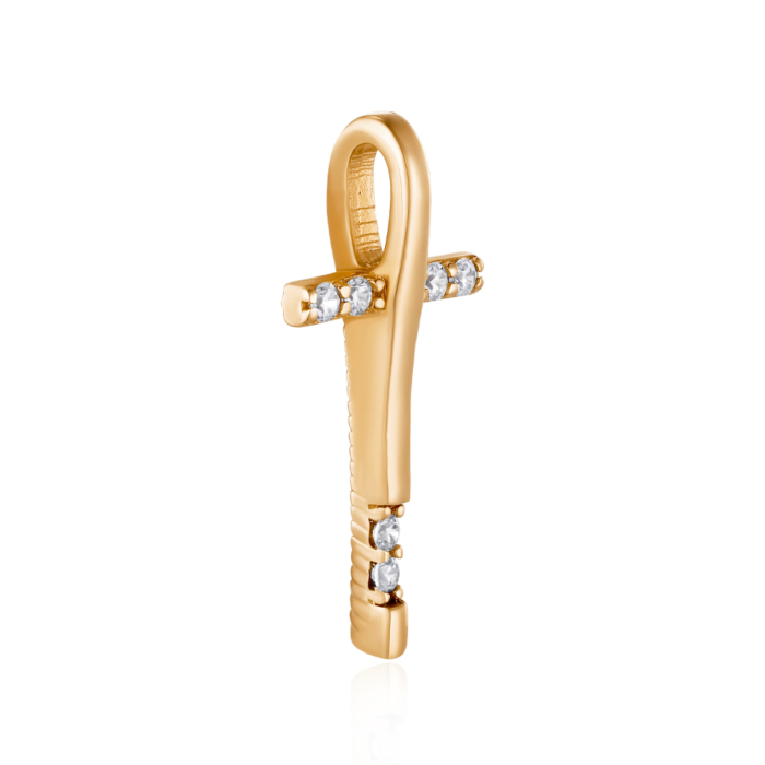 Золотой крестик с фианитами. Артикул P-743-P/01/1