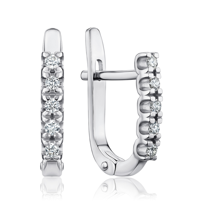 Золотые серьги с бриллиантами. Артикул P-807050/02/9022