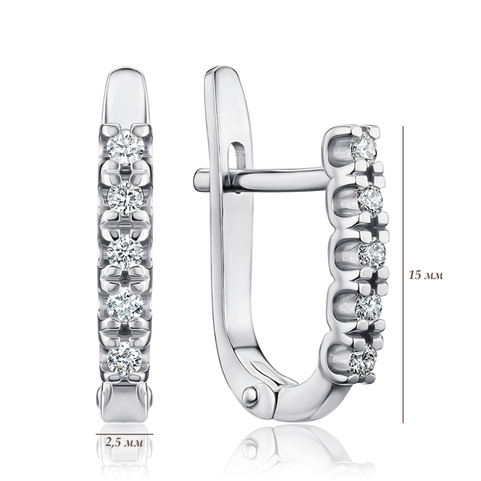 Золотые серьги с бриллиантами. Артикул P-807050/02/9022