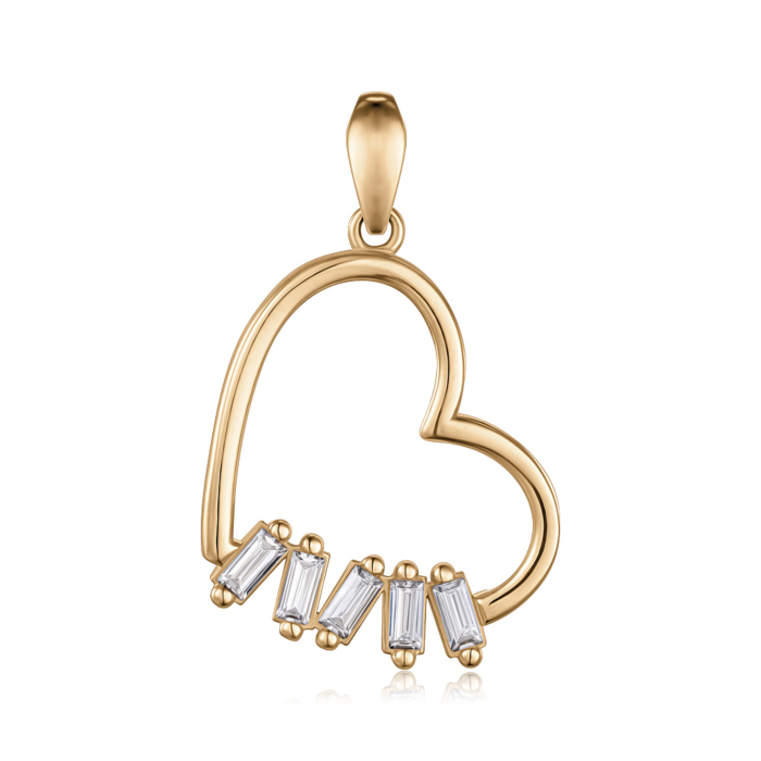 Золота підвіска з фіанітами. Артикул P-850-P/01/1