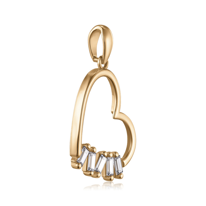 Золота підвіска з фіанітами. Артикул P-850-P/01/1